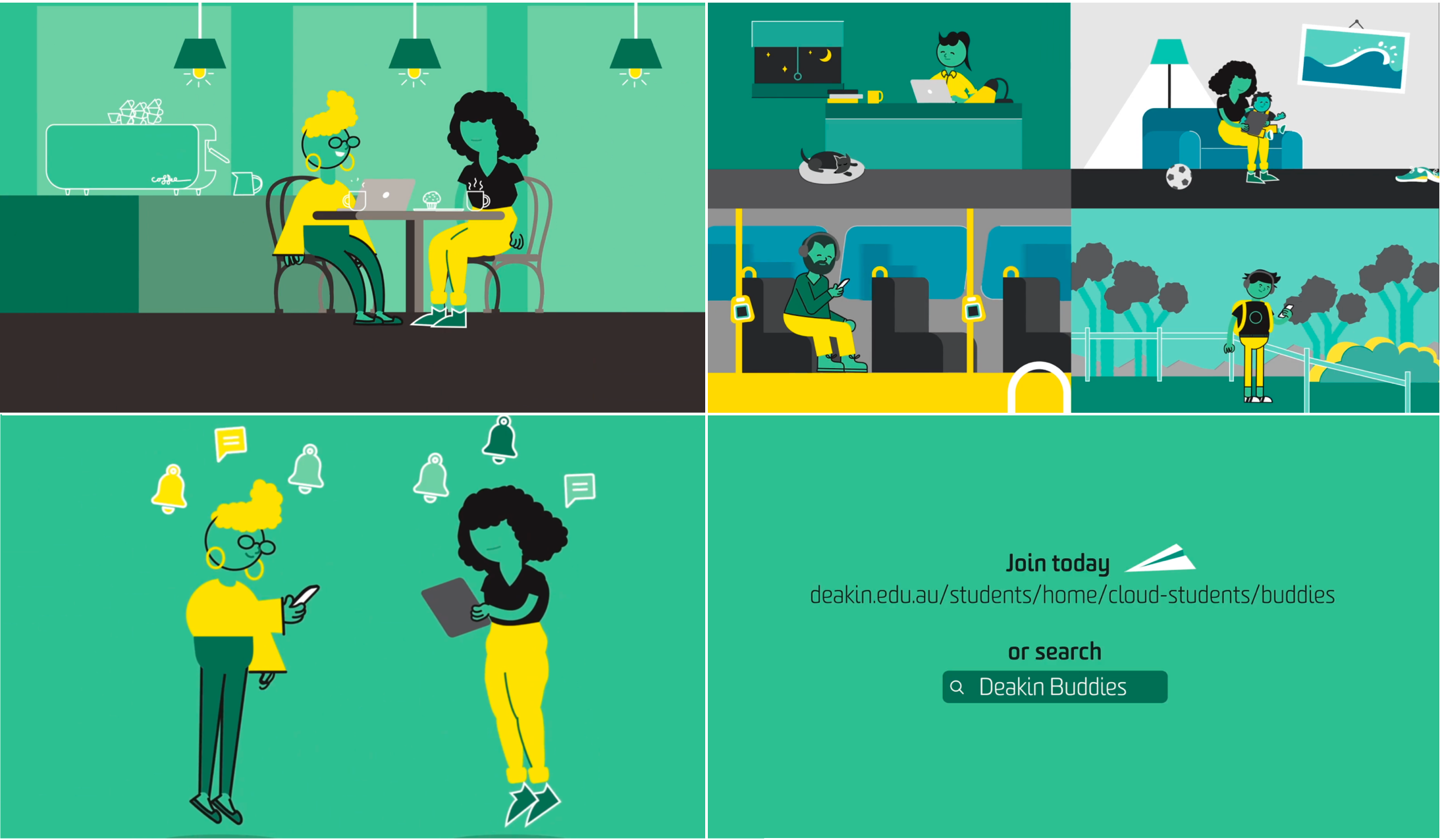 Deakin Buddies - Animation assets and designs